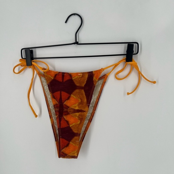 Free People Free-Est Michelle Printed Bikini High Cut Side Tie Bottoms - Picture 2 of 5